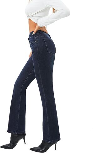 MetHera Women's Le Mel Classic Stretch Curvy Bootcut Jeans in Saudi Arabia
