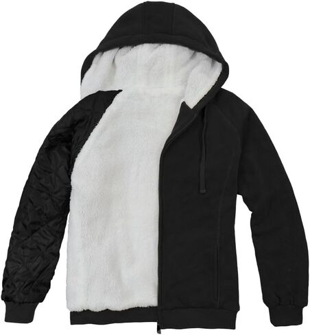 سترة نسائية من Victory Outfitters مزودة بغطاء للرأس مبطنة بالصوف وسترة بقلنسوة غير رسمية وسترة للتمرين بسحاب كامل ومعاطف للجيب in Kuwait