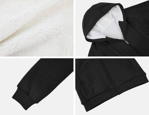 سترة نسائية من Victory Outfitters مزودة بغطاء للرأس مبطنة بالصوف وسترة بقلنسوة غير رسمية وسترة للتمرين بسحاب كامل ومعاطف للجيب in Kuwait