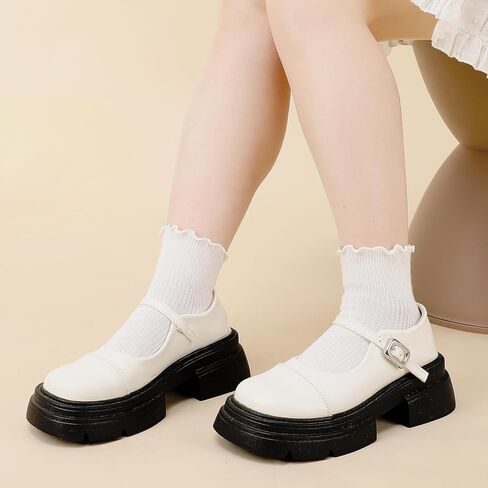 10 أزواج من الجوارب البيضاء المكشكشة جوارب مكشكشة للفتيات والنساء جوارب لطيفة للكاحل جوارب قابلة للتنفس من القطن الدافئ الناعم غير الرسمي مقاس 5-9 in Kuwait