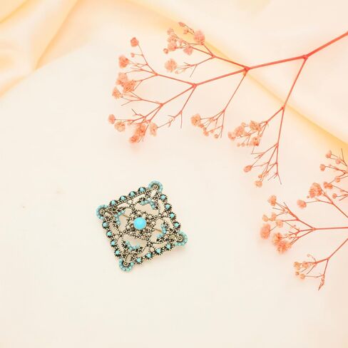Turquoise West Cowboy Oval Tear Drop Brooch Pin for Women Retro Brooches Pins Classic Fashion Jewelry Accessories Gift in Kuwait