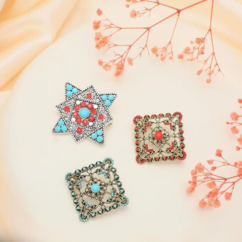 Turquoise West Cowboy Oval Tear Drop Brooch Pin for Women Retro Brooches Pins Classic Fashion Jewelry Accessories Gift in Kuwait