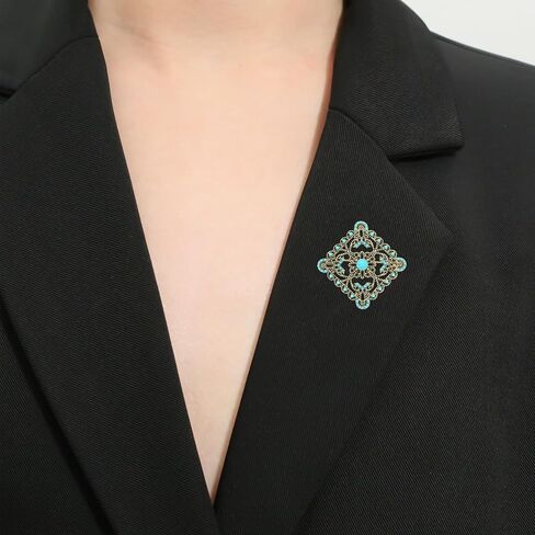 Turquoise West Cowboy Oval Tear Drop Brooch Pin for Women Retro Brooches Pins Classic Fashion Jewelry Accessories Gift in Kuwait