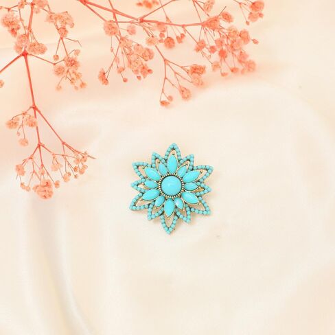Turquoise West Cowboy Oval Tear Drop Brooch Pin for Women Retro Brooches Pins Classic Fashion Jewelry Accessories Gift in Kuwait