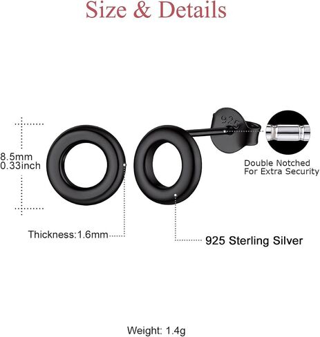 FOCALOOK 925 Sterling Silver Stud Earrings Minimalist Dainty Lightning/Bar/Triangle/Dot/Heart/Moon Star Earrings for Women Teengirls in Saudi Arabia