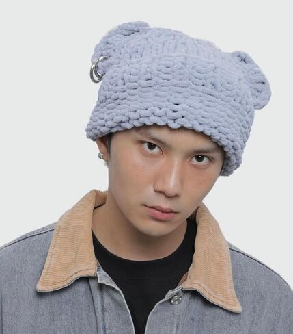 Balaclava Face Mask Women Men Y2k Ski Mask Knit Crochet Beanies Hood Hat Scarf 2 in 1 Hooded Scarf Winter Warm Beanie Hats in Kuwait