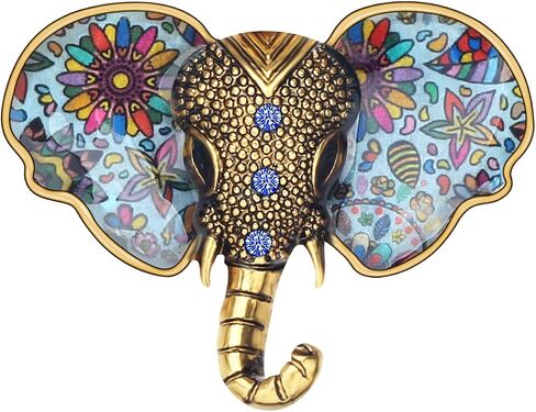 Enamel Zinc Alloy Fashion Elephant Brooches Pins Jungle Animals Trunk Rhinestone Jewelry Fun Gifts for Women Kids Girls Party Gifts Charms in Kuwait