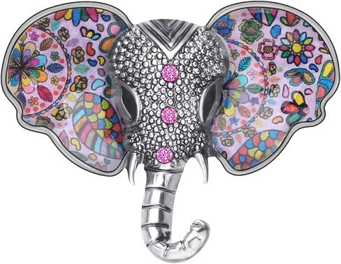 Enamel Zinc Alloy Fashion Elephant Brooches Pins Jungle Animals Trunk Rhinestone Jewelry Fun Gifts for Women Kids Girls Party Gifts Charms in Kuwait