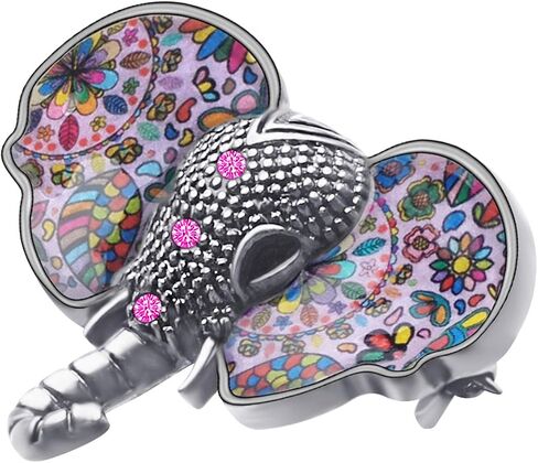 Enamel Zinc Alloy Fashion Elephant Brooches Pins Jungle Animals Trunk Rhinestone Jewelry Fun Gifts for Women Kids Girls Party Gifts Charms in Kuwait