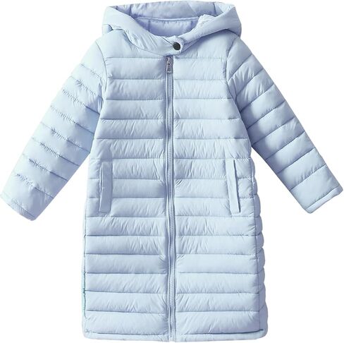 سترة منتفخة طويلة وخفيفة الوزن للأولاد والبنات، معاطف طويلة للخريف والشتاء قابلة للتعبئة in Kuwait