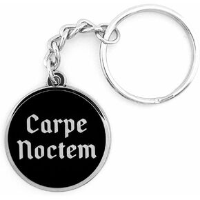 Pinsanity 'Carpe Noctem' Black Gothic Metal Keychain