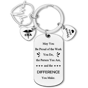 CNA Gifts Keychain Certified Nursing Assistant Gifts Thank You Jewelry Gifts for CNA Nursing School Medical Student Gifts Appreciation Gift Coworker Going Away Retirement Gifts Nurses Week Gifts