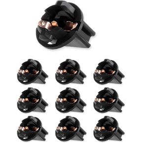 10 Pack T10 194 Twist Lock Wedge Instrument Panel Dash Light Bulbs Base Socket Replacement fit for T10/194/168(t3-1/4) Type Bulbs