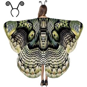 yamisan Moth Wings Costume for Women, Butterfly Moth Wings Cape for Adults Halloween Party Costume