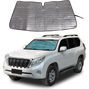 Windshield Sunshade Fit for Toyota Land Cruiser Prado FJ150, Folding Car Sun Shade for Front Window, Auto Sun Protection Visors Blocks UV Rays and Keeps Vehicle Cool, 1PCS