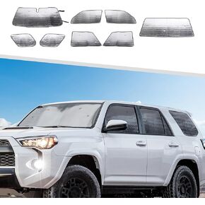 Jimen Compatible with Toyota 4Runner 2010-2023, 8PCS Car Front and Side Window Shades Windshield Sun Reflector