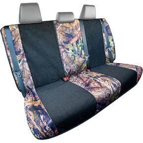 Mossy Oak Camo Rear Bench Car Seat Cover Towel Protector; Protects Seats from Sweat, Dirt, Dogs, Kids; Heavy Duty, Universal Fit for Cars SUVs MiniVans Trucks, EZ fit, Non Slip Grip