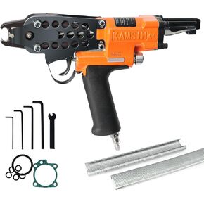 K-SC7C 15 Gauge Pneumatic Hog Ring Gun 3/4-Inch Crown 4.8mm Closure Diameter Hog Ring Stapler Air Power Hog Ring Plier Hog Ring Staple Gun C Ring Stapler