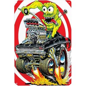 Rat Fink Tin Sign Monster Shabby Metal Signs Vintage Modified Car Culture For Garage Man Cave Bar Pub Club Decoration Wall Decor