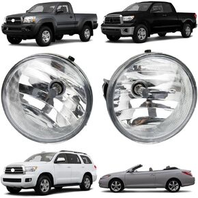 BestParts Pair of Fog Lights Lamps LH RH Compatible with Toyota Tacoma 2005-2011 For Tundra 2007-2013 For Solara 2004-2006 For Sequoia 08-15 Replaces TO2594105 TO2592117 81211AA030 81210AA030