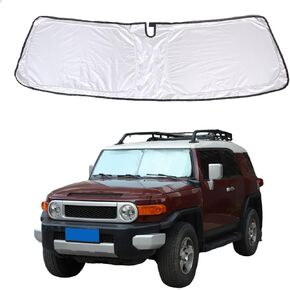 Car Windshield Sun Shade Compatible with Toyot@ FJ Cruiser 2007-2021 Foldable UV Ray Reflector Auto Front Window Glass Sun Shade,Sun Visor Cover Block Heat and Sun Protection Accessories