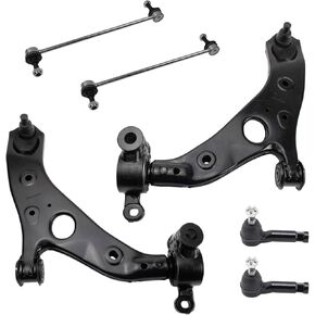 TRQ Front Steering & Suspension Kit Control Arm with Ball Joint Sway Bar Stabilizer Link Tie Rod Compatible with 2013-2016 Mazda CX-5
