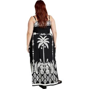 Women's Apparel Women's Plus Size JEZ Border Print Maxi Dress