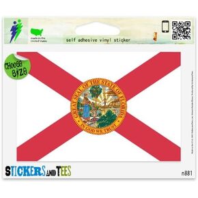 Florida State Flag Vinyl Car Bumper Window Sticker 5" x 4"