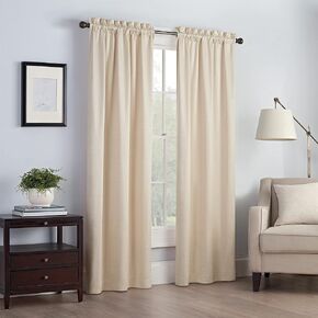 Eclipse Canova Thermal Insulated Single Panel Rod Pocket Darkening Curtains for Living Room, 42 in x 84 in, IVORY