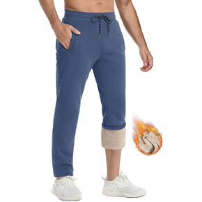 TACVASEN الرجال السراويل الشتوية الصوف الدافئة شيربا مبطن Sweatpants الوزن الثقيل صالة الحرارية الرياضية المسار بنطال رياضي