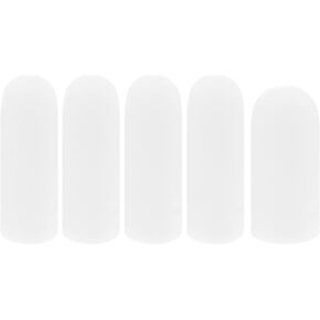 5 Pack Gel Finger Cots, White Fingertip Bandages, Silicone Finger Protectors, Finger Covers for Cracked Fingertip Treament, Finger Arthritis (5)