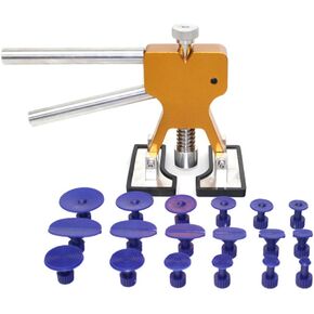 19pcs Auto Body Paintless Dent Removal Repair Tool Kits Glue Puller Smile Dent Lifter with Pro Glue Puller Tabs