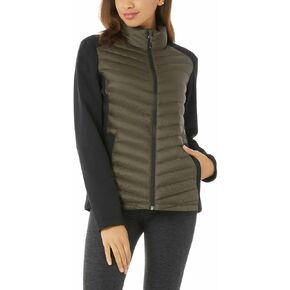 32 Degrees Womens Mixed Media Jacket (Forestwood, Small)