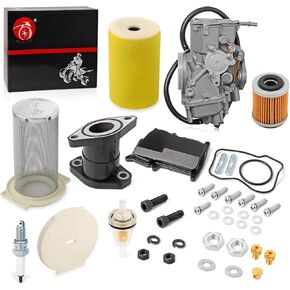 Carburetor Carb and ir Filter & Guide & END CAP Kit Intake Manifold For YAMAHA 1987-1998 Big Bear 350 1987-1995 Moto 4 YFM350ER 1996-1998 Kodiak 400 YFM400FW