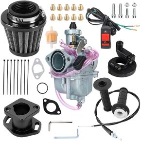 VM22 Carburetor 26mm Carb Throttle cable Main Jets Kit for Coleman 196cc 212cc 224cc CT200U BT200X Mini Bike KT196 for Honda GX160 GX200 224cc 200cc 6.5hp Engine Baja MB165 MB200 Go Kart Black