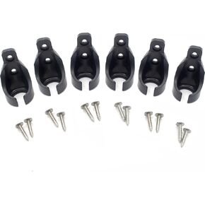 6 PCS Bungee Cord Bungee Ball Receivers Brackets Fit 7/8 Inch Bungee Ball, for Exterior Outdoor Deck Patio Pergola Porch Living Room Roller Sun Shade Tie Downs (6 Pcs)(Black, 6 Circle Receiver)
