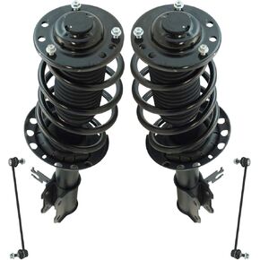 TRQ Front Suspension Kit Complete Strut & Coil Spring Assembly Sway Bar Stabilizer Link Compatible with 2003-2011 Saab 9-3