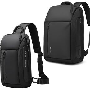 BANGE Business Waterproof 15.6 inch Laptop backpack and Waterproof chest bag for men and women