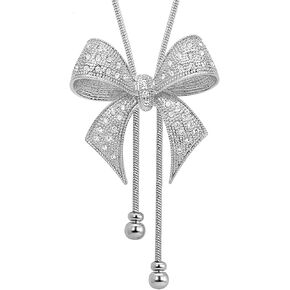 Big Bow Tie Ribbon Pendant Necklace Fashion Jewelry N152,Bow Can Sit High or Low