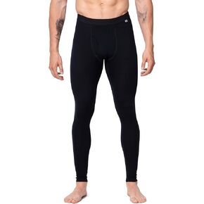 DANISH ENDURANCE Men's Merino Thermal Trousers, Long Johns for Men, Thermal Leggings, Base Layer Bottoms, Winter Thermals, with or Without a Fly X-Large Black 1-Pack