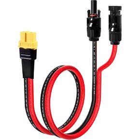 10AWG 2FT Solar to XT60 Charge Extension Cable for Solar Panels Portable Power Stations Solar Connector to XT60H Cables