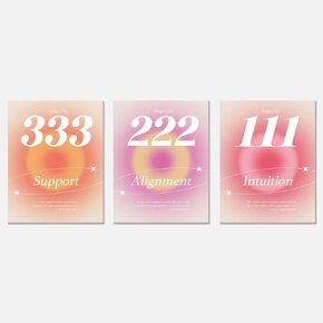 KEUSPI Mind Body Soul Colorful Aura Energy Gradient Minimalist Y2K Wall Art Poster Posters Prints for Girls Bedroom Dorm Decor,Positive Spiritual Decorations Posters Unframed 8x10 Inches Set of 3
