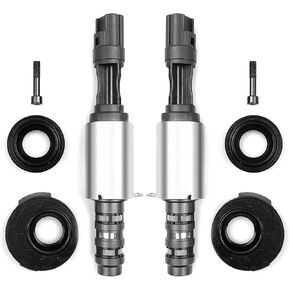 2 Set VCT Camshaft Timing Control Solenoid Valve Set Compatible with Ford 3V 5.4L 4.6L F150 F250 F350 LINCOLN MERCURY (6 PCS) 2 Solenoids + 2 Seals + 2 Screws