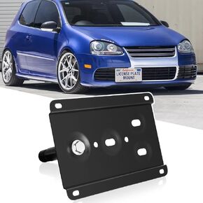 New Front Tow Hook License Plate Bracket Holder Compatible with Volkswagen MK5 MK6 Golf GTI EOS, Fit for Audi TT etc No Drill Front Bumper License Plate Mounting License Plate Frame Accessorie