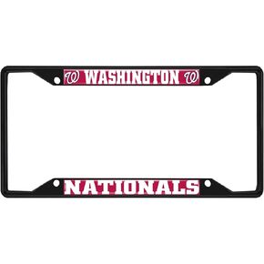Fan Mats 31325: Washington Nationals Metal License Plate Frame Black Finish, Red