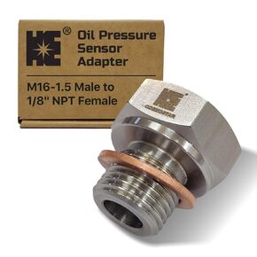 Cosmostar Stainless Steel Oil Pressure Sensor Adapter – M16-1.5 Male to 1/8" NPT Female, Compatible with GM LS Engines LS1 LSX LS3 5.3L 6.0L | High-Durability, Leak-Proof Precision for Engine Swaps