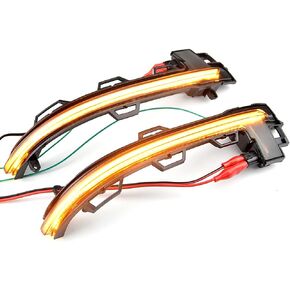 2pcs Dynamic Sequential Blink Compatible with B-MW X3 X4 X5 X6 F25 LCI F26 F15 F16 LED Side Mirror Turn Signal Light Assembly-Blue+Yellow