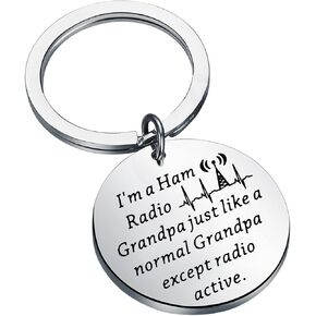 BEKECH Ham Radio Operator Grandfather Gift Amateur Broadcasting Lover Gift Keychain I'm a Ham Radio Operator Grandpa