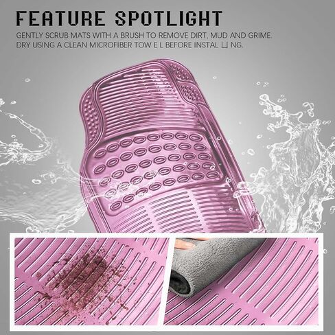 Aluminum Universal Car Floor Mats All Weather Car Mats Metallic Design Car Floor Liner for Sedan, SUVS, Truck and Vans Silver Car Floor Mats Full Set 4 Pcs for Women,Cute Girly in Saudi Arabia