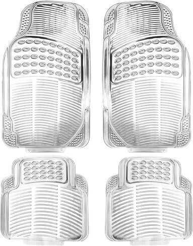 Aluminum Universal Car Floor Mats All Weather Car Mats Metallic Design Car Floor Liner for Sedan, SUVS, Truck and Vans Silver Car Floor Mats Full Set 4 Pcs for Women,Cute Girly in Saudi Arabia